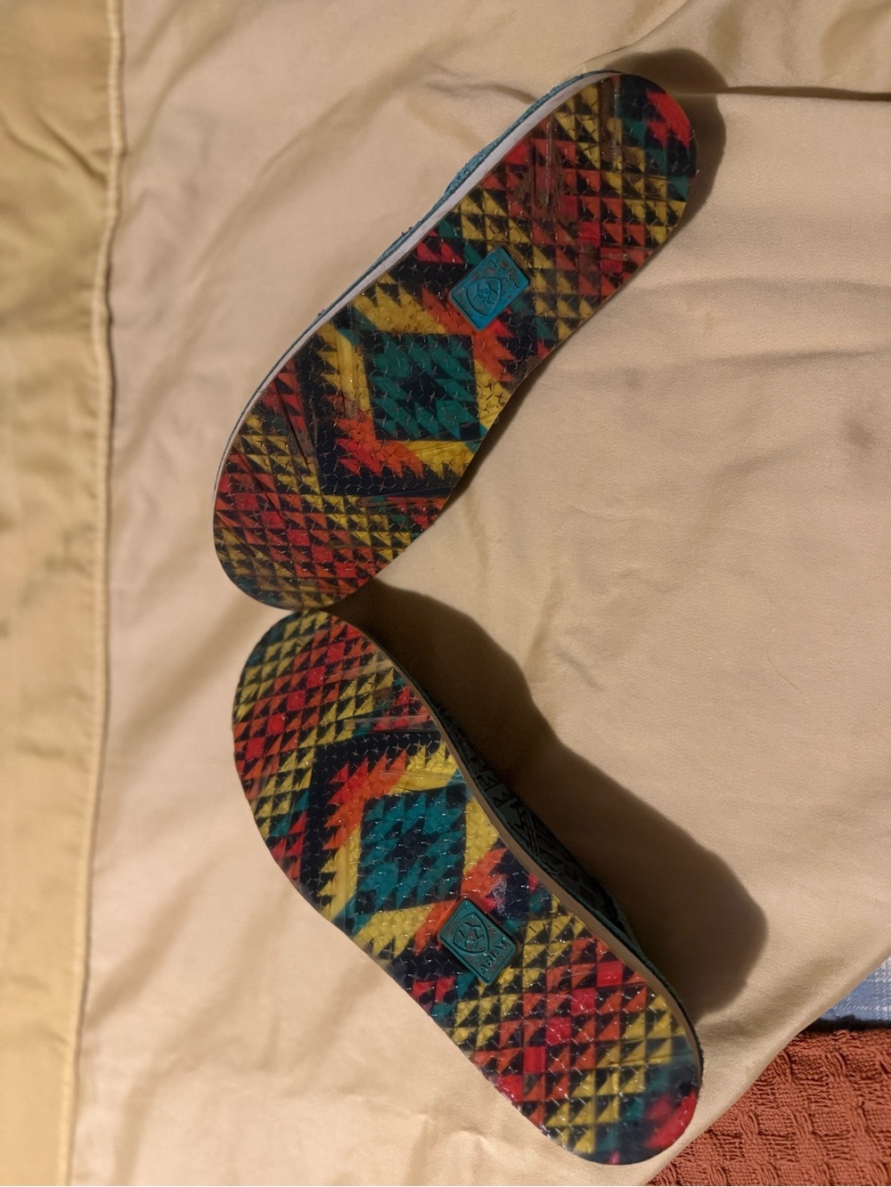 Ariat Teal Slip-On Loafers with Geometric Emboss 8.5 - Picture 4 of 5